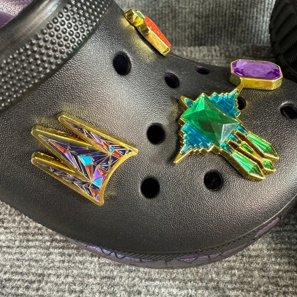 NWT Crocs Disney Snow White Evil Queen Siren Black Purple Platform 209827-001